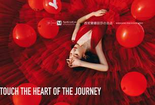 红纱曼舞-时尚中国红系列 欧美旅拍风 西安婚纱摄影前十名