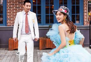 兰裳恋语-粉蓝时尚街拍 西安婚纱照哪家好